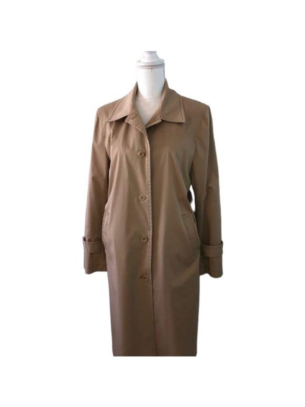 Rebecca Taylor Womens Lining Interior Pocket Trench Coat Size 10 Tan USA Casual